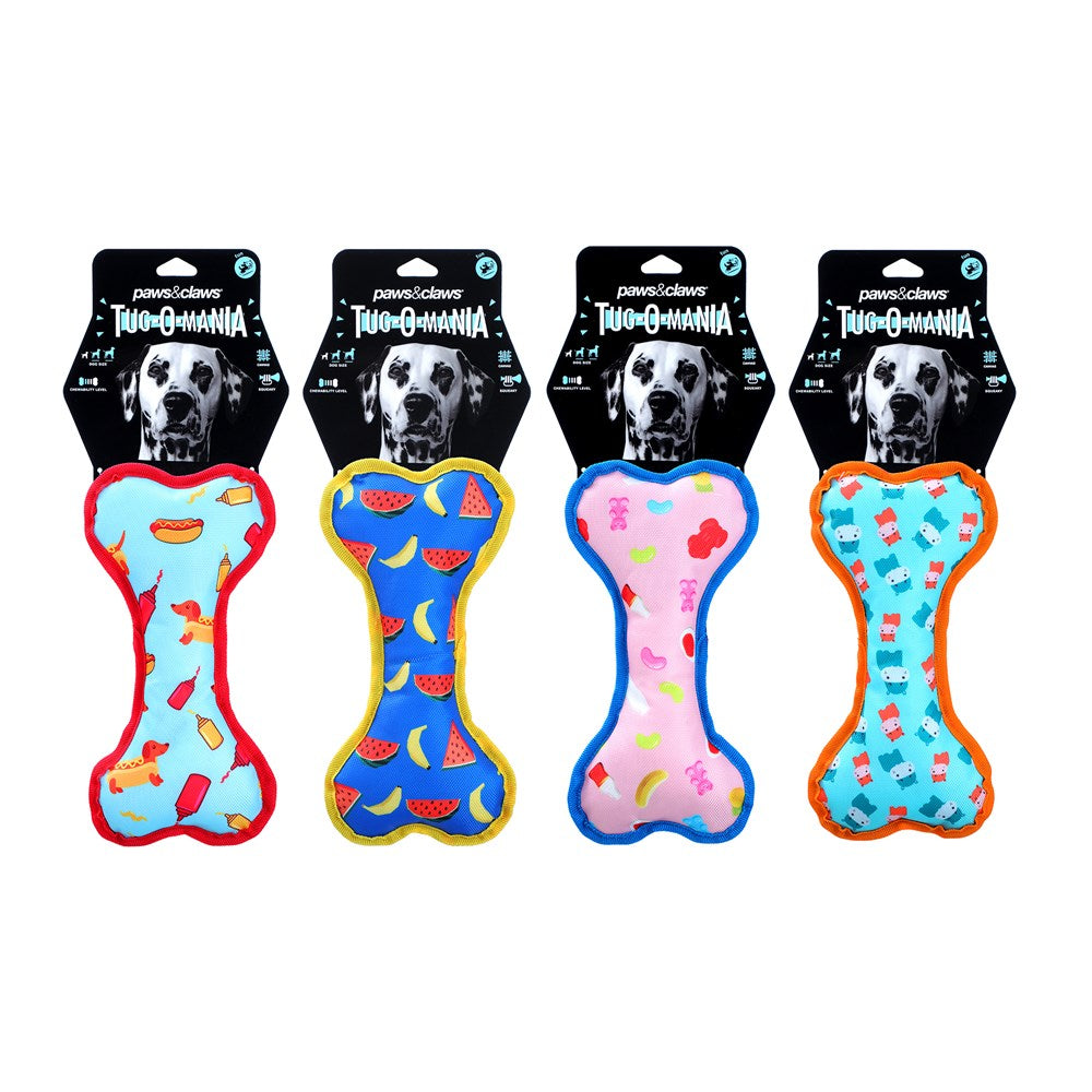Tug-O-Mania Oxford Bone Dog Toy 25 x 13 x 6cm Assorted