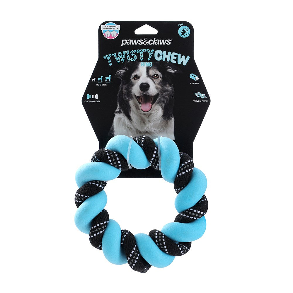 Twisty Chew Ring Dog Toy 18cm - Assorted