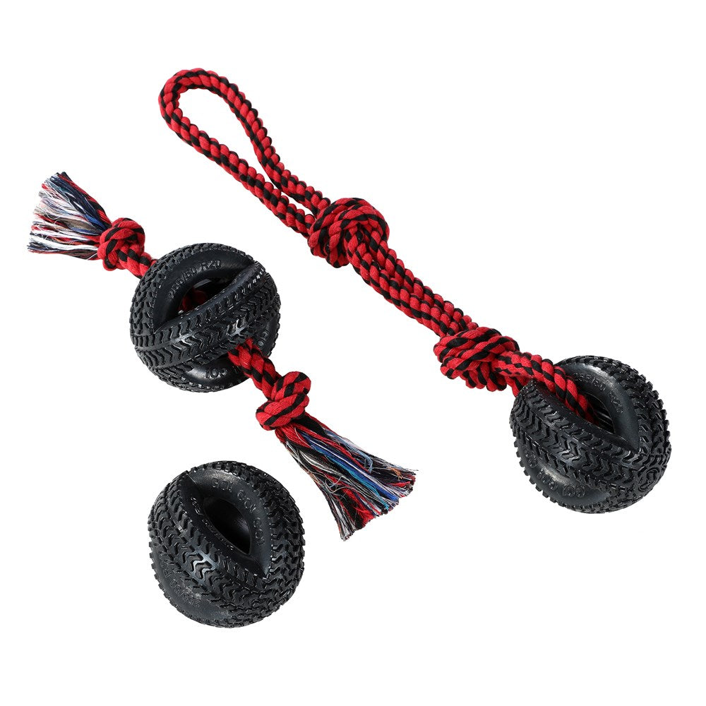 4-Way TPR Tyre Dog Toy 9.5cm