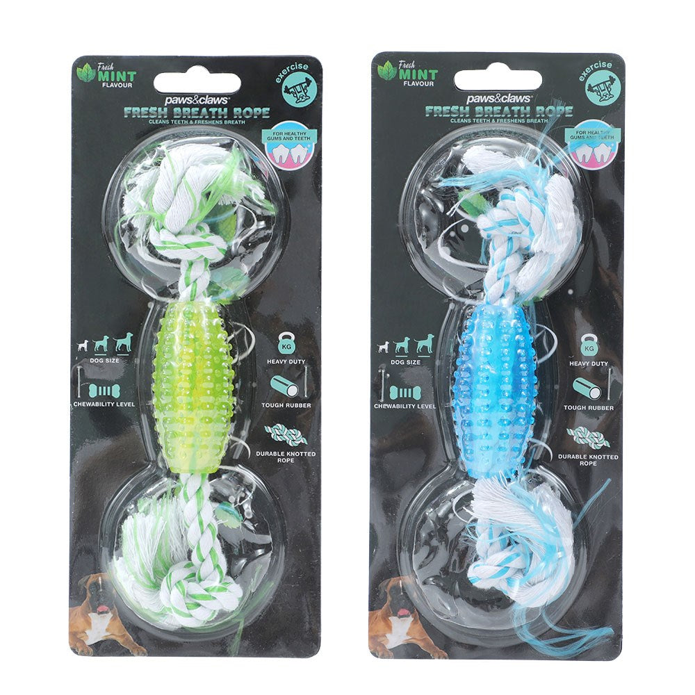 Fresh Breath Pet Dental Rope Toy Mint Flavour - Assorted