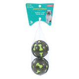 2 Pack TPR and Felt Ball Dog Toy 7cm Assorted