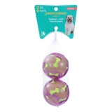 2 Pack TPR and Felt Ball Dog Toy 7cm - Assorted
