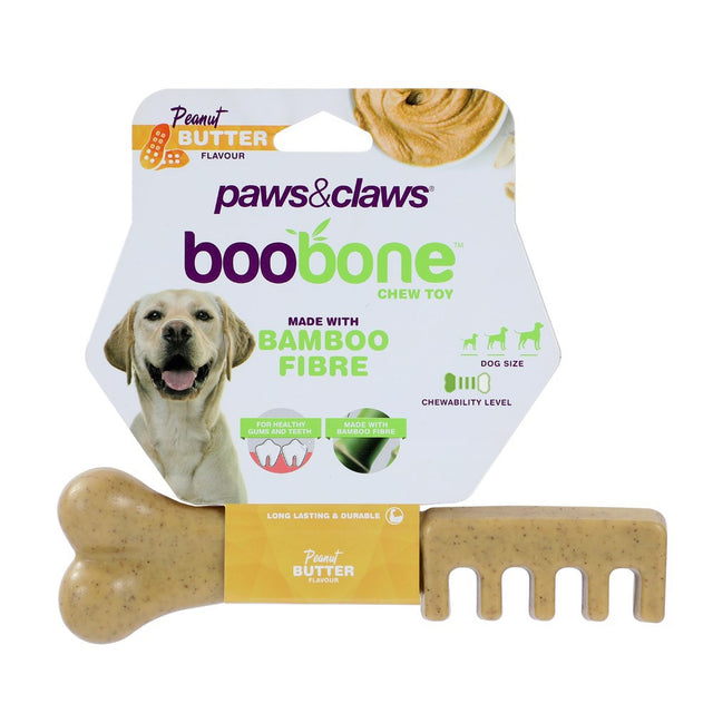 Boobone Toothbrush Dog Chew Toy Peanut Butter Flavour 18.5cm