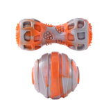 2 Pack Dental Duo TPR Ball and Baton Dog Toy