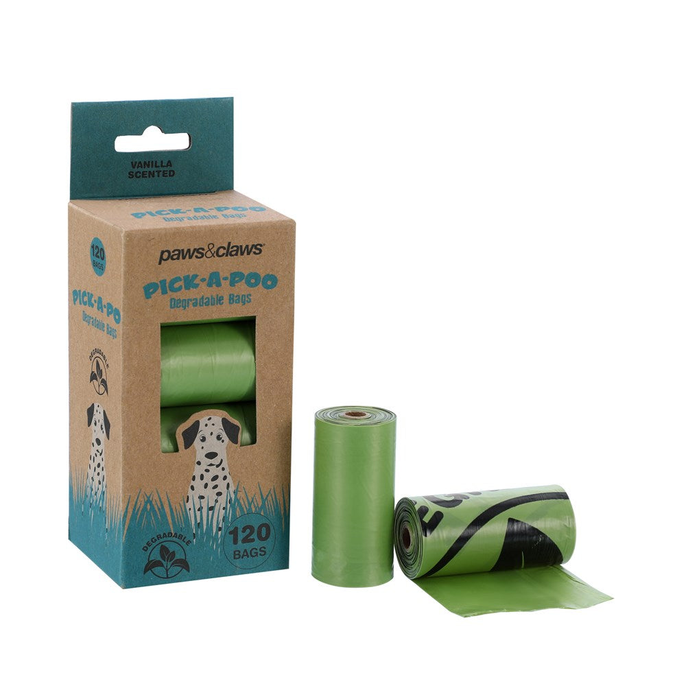 Pick-A-Poo Vanilla Scented Degradable Dog Waste Bags 120 Pack