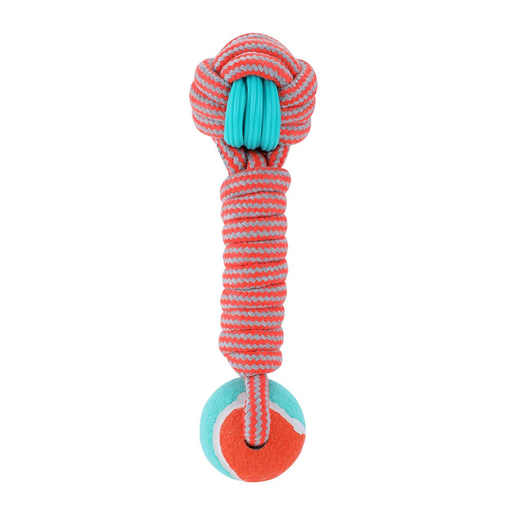 Stretch & Fetch TPR Braided Rope Ball Bone Dog Toy