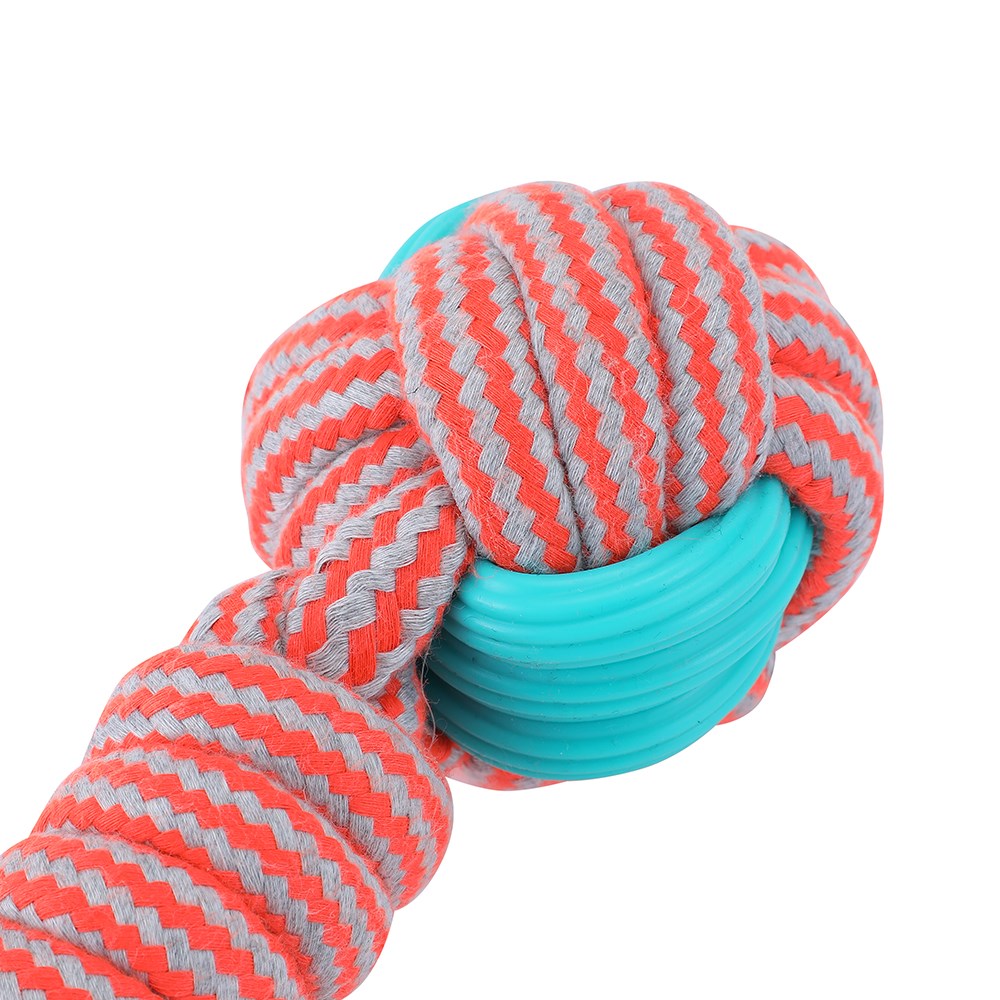 Stretch & Fetch TPR Braided Rope Ball Bone Dog Toy