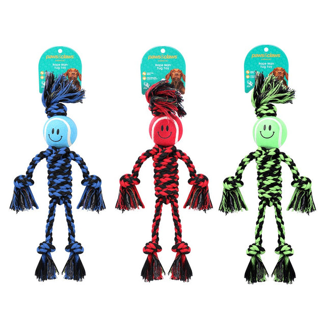 Rope Man Tug Toy 40cm Assorted