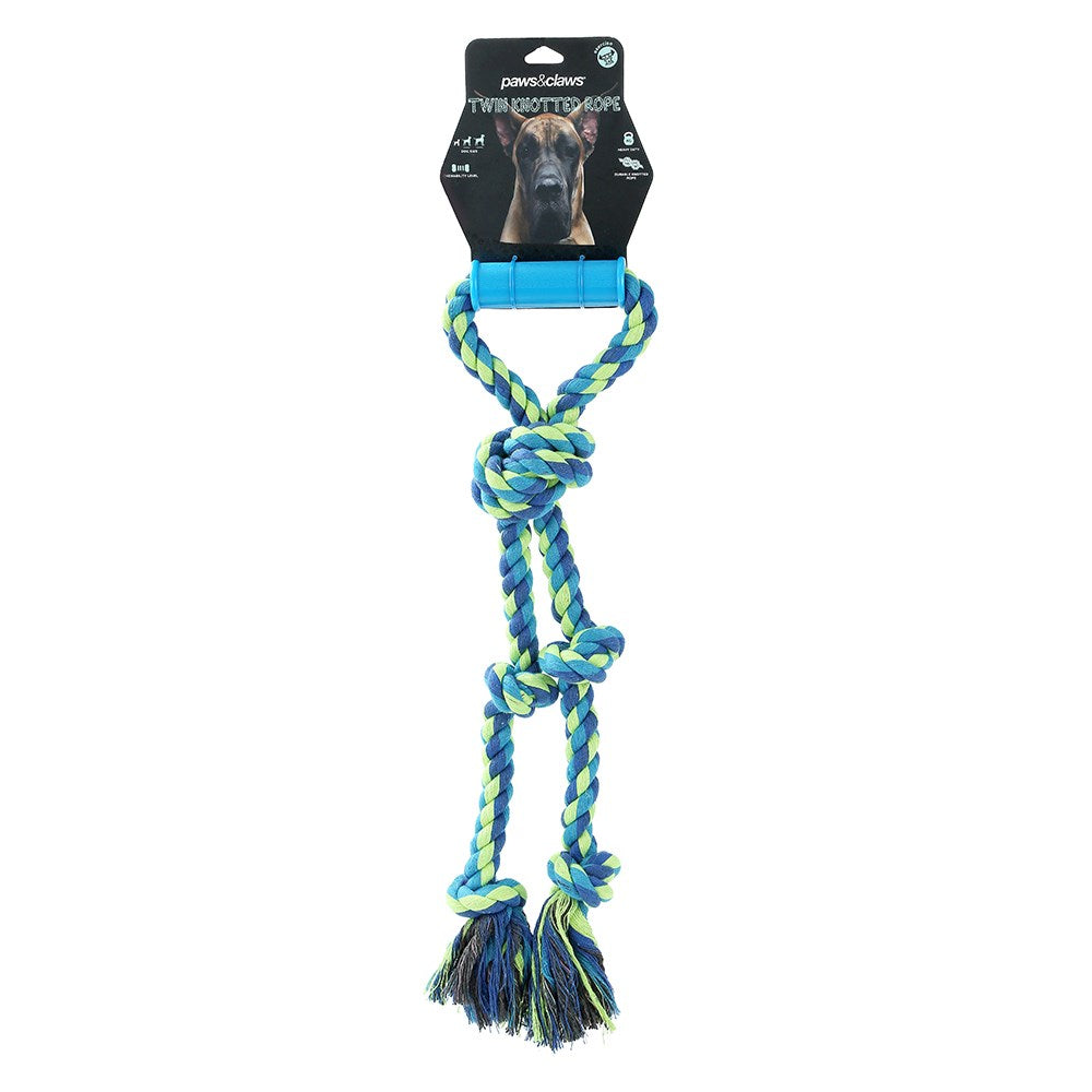 Twin Knotted Rope Tugger Dog Toy With Handle 50cm