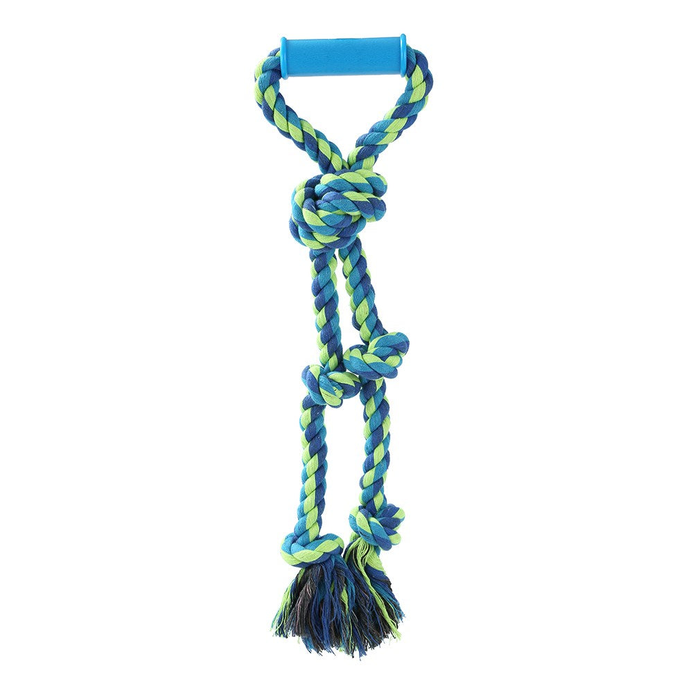Twin Knotted Rope Tugger Dog Toy With Handle 50cm