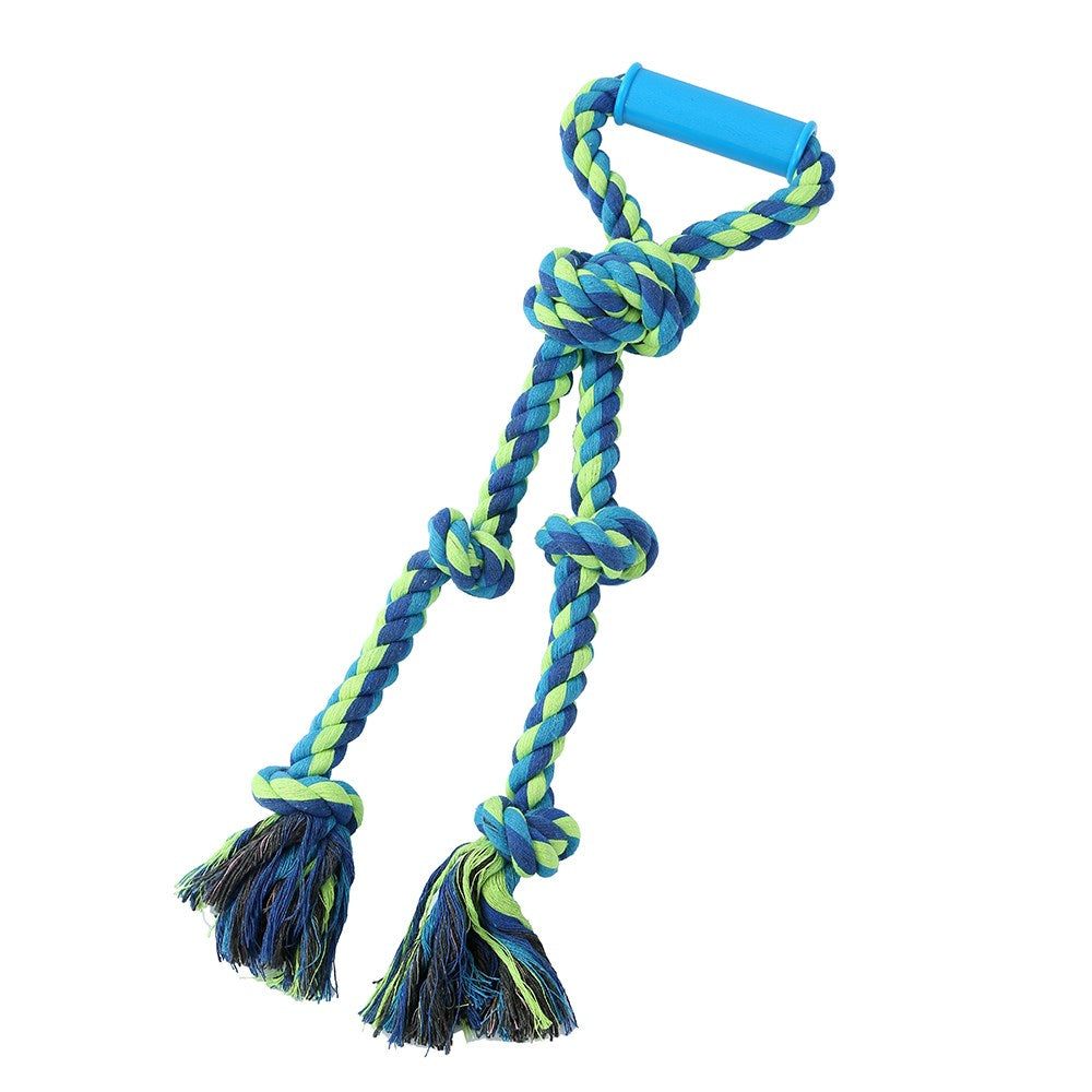 Twin Knotted Rope Tugger Dog Toy With Handle 50cm