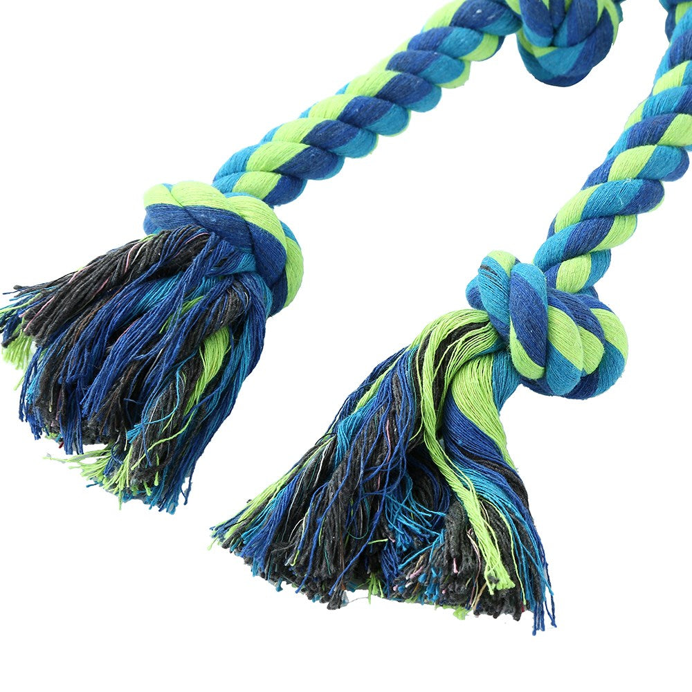 Twin Knotted Rope Tugger Dog Toy With Handle 50cm