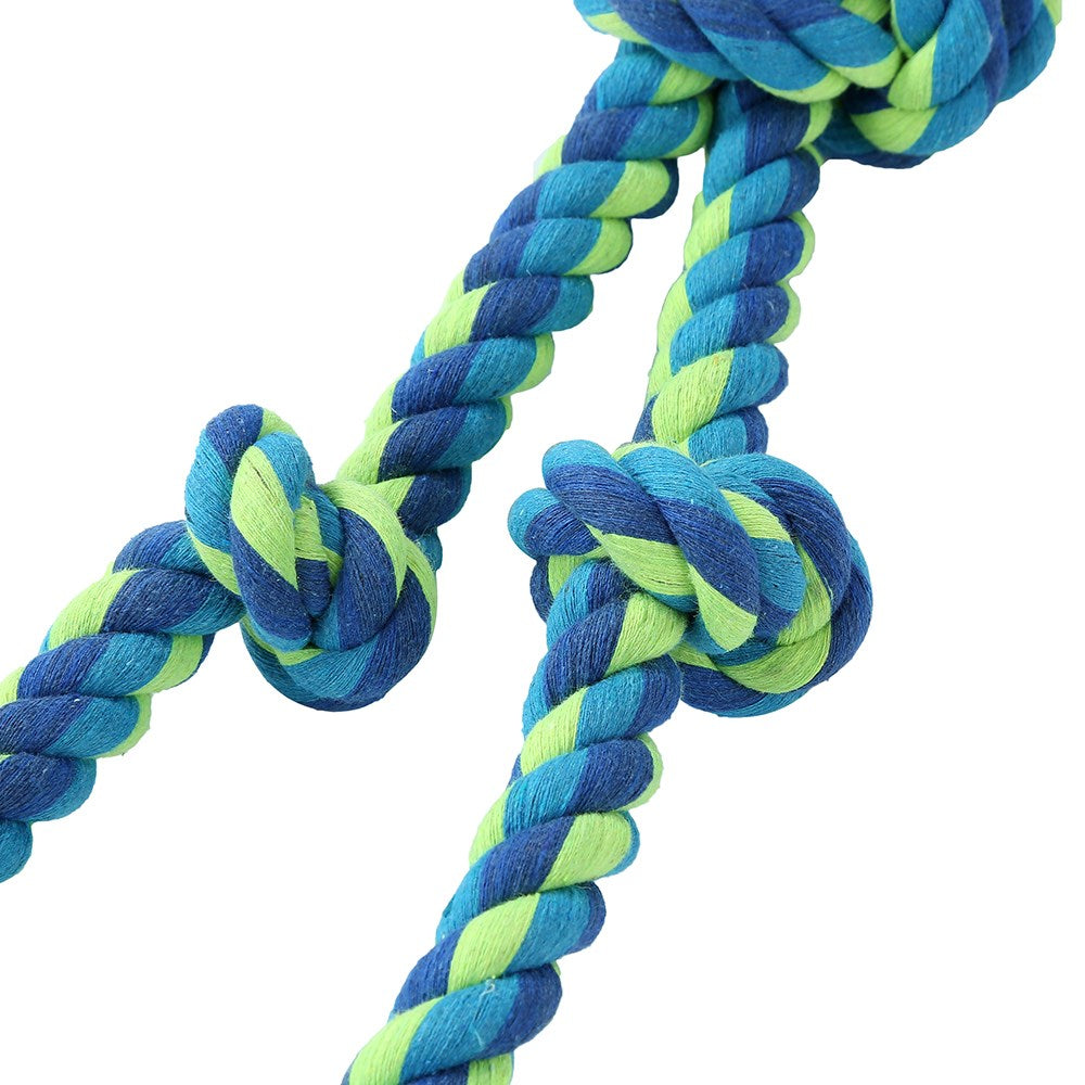 Twin Knotted Rope Tugger Dog Toy With Handle 50cm