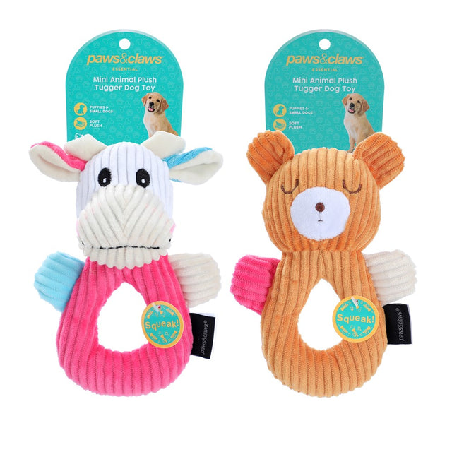 Plush Animal Tugger Dog Toy 2 Assorted
