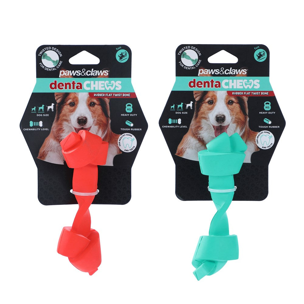 Denta Chews Flat Twist Bone Dog Toy