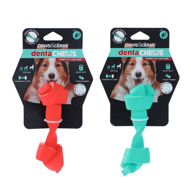 Denta Chews Flat Twist Bone Dog Toy