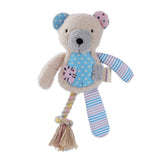 Patchy Pals Plush Bear Pet Toy with Rope