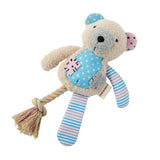 Patchy Pals Plush Bear Pet Toy with Rope