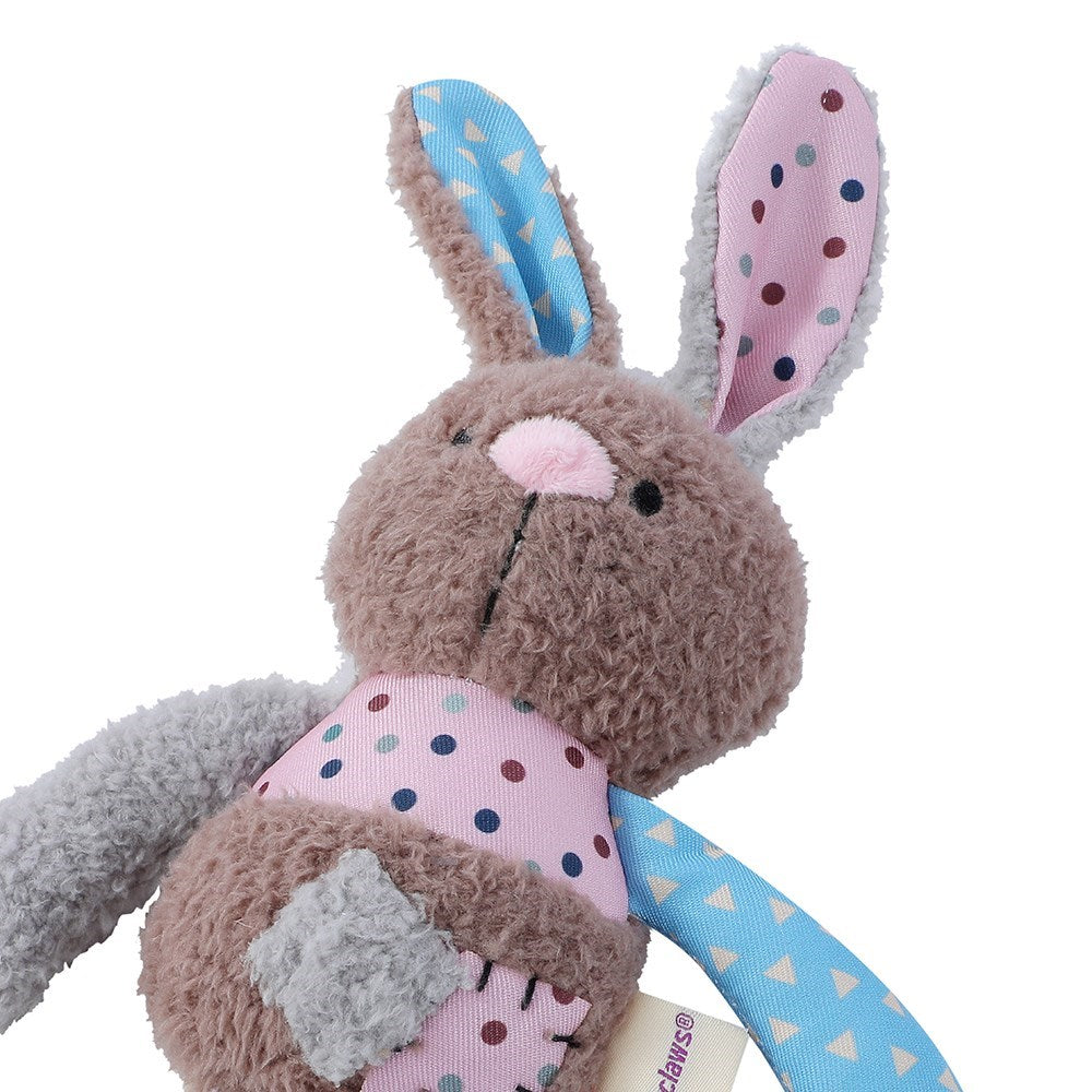 Patchy Pals Plush Rabbit Pet Toy with Rope