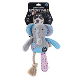 Patchy Pals Plush Elephant Dog Toy with Rope