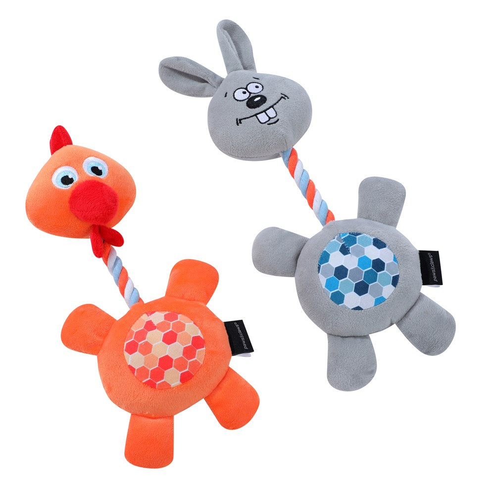 Plush Farm Animals With Squeaker Dog Toy