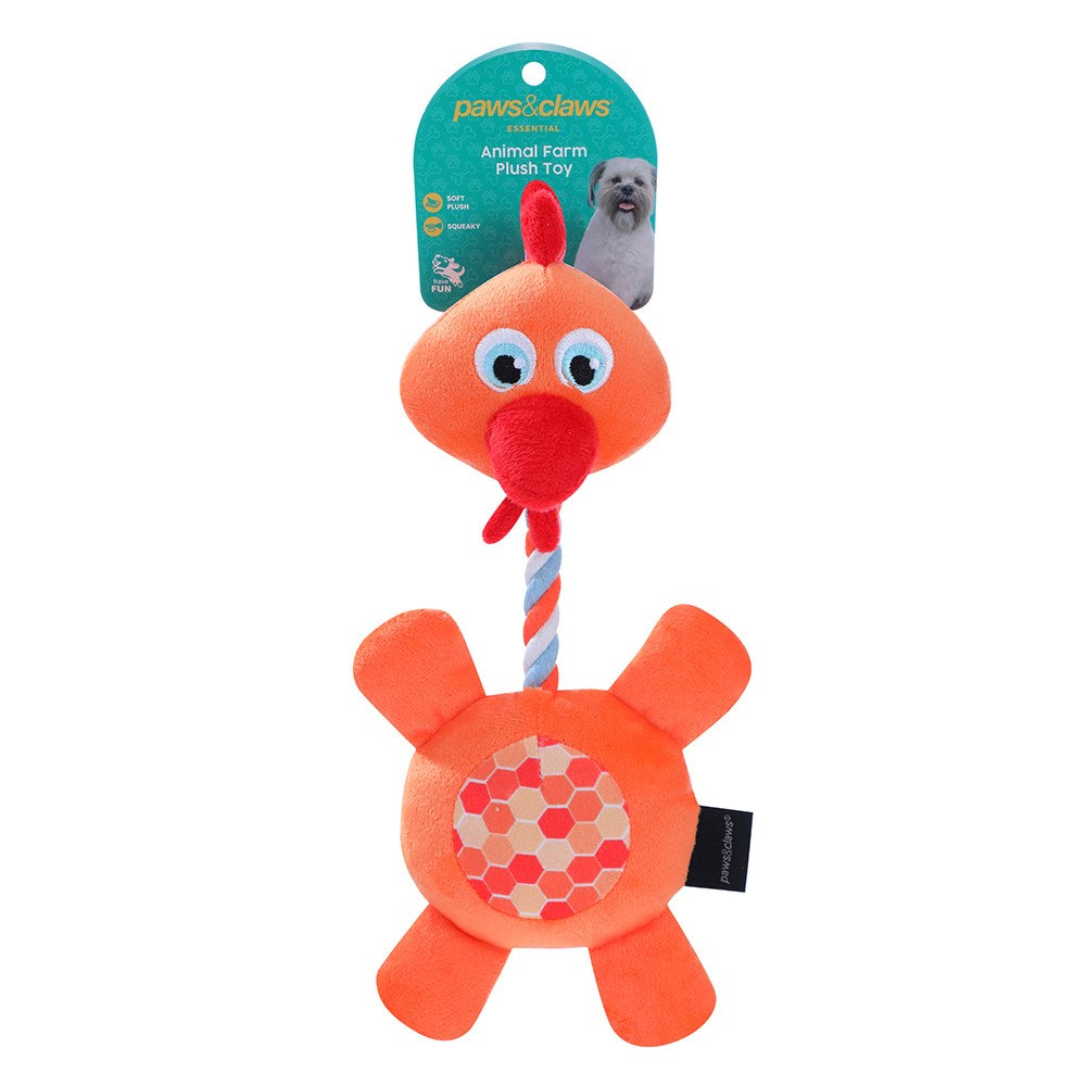 Plush Farm Animals With Squeaker Dog Toy