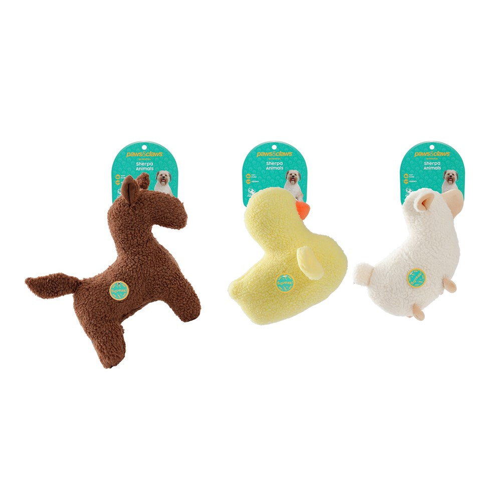 Sherpa Animal Squeaker Dog Toy 25 x 15cm