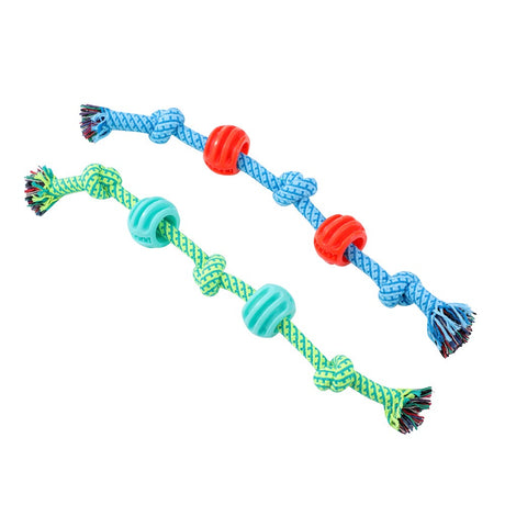 Rubber Rope and Ball Dog Tugger Toy 39cm