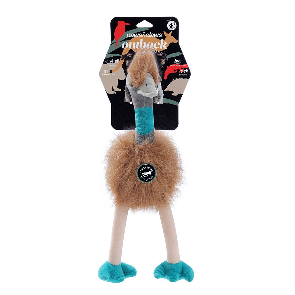 Outback Buddies Emu Squeaker Plush Dog Toy 30cm
