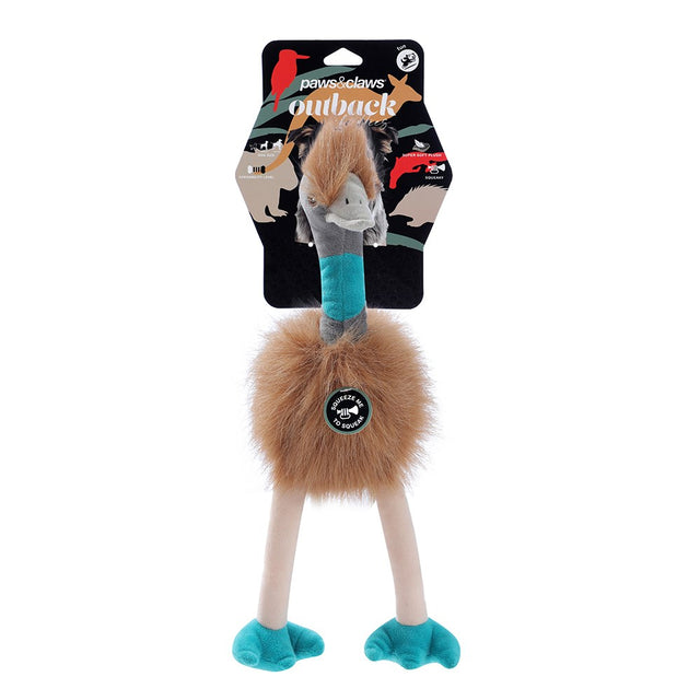 Outback Buddies Emu Squeaker Plush Dog Toy 30cm