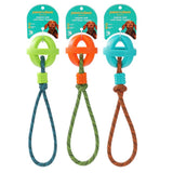 TPR Ball with Rope Dog Toy 36cm Assorted