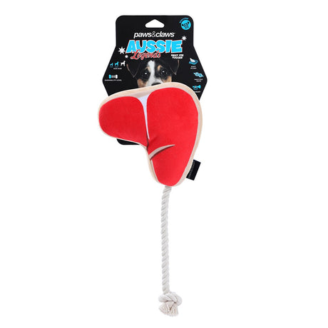 BBQ Steak Rope Tugger Dog Toy 33cm