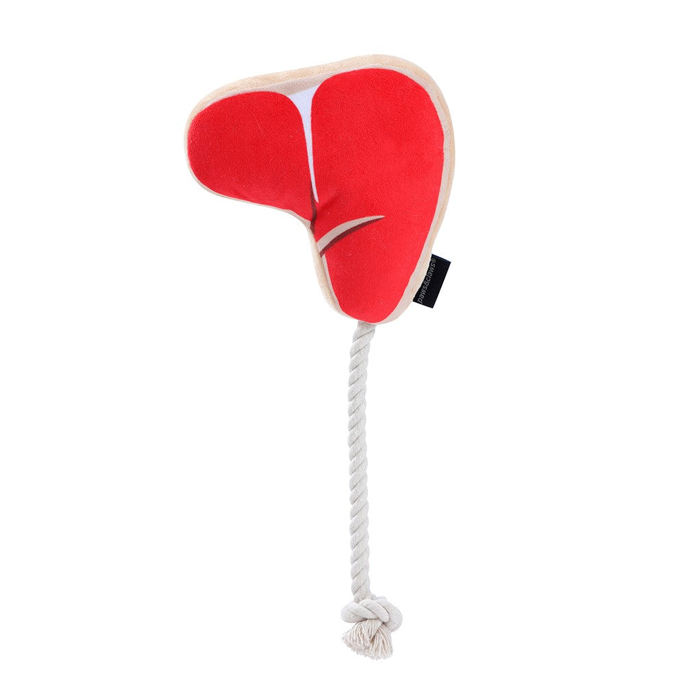 BBQ Steak Rope Tugger Dog Toy 33cm