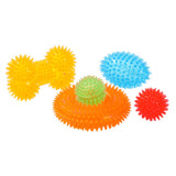 5 Pack Spikey TPR Squeaky Dog Toy Set