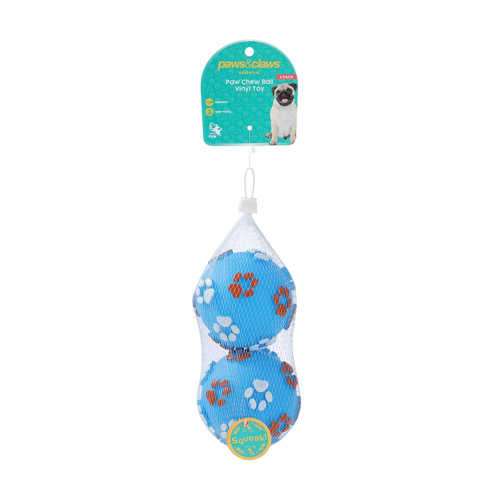 2 Pack Paw Print Chew Ball