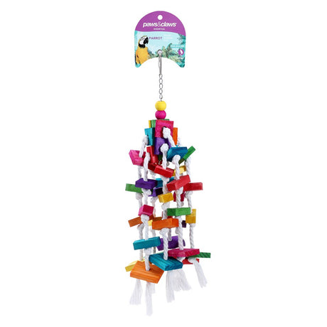 Parrot Large Wood and Rope Toy 40 x 15cm