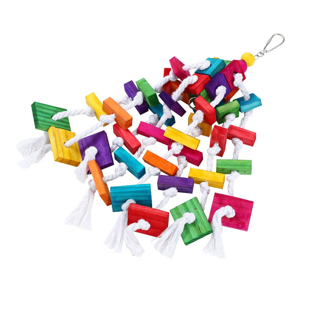 Parrot Large Wood and Rope Toy 40 x 15cm