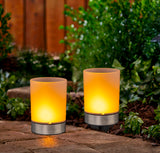 Solar Chrome Frosted Stake Light