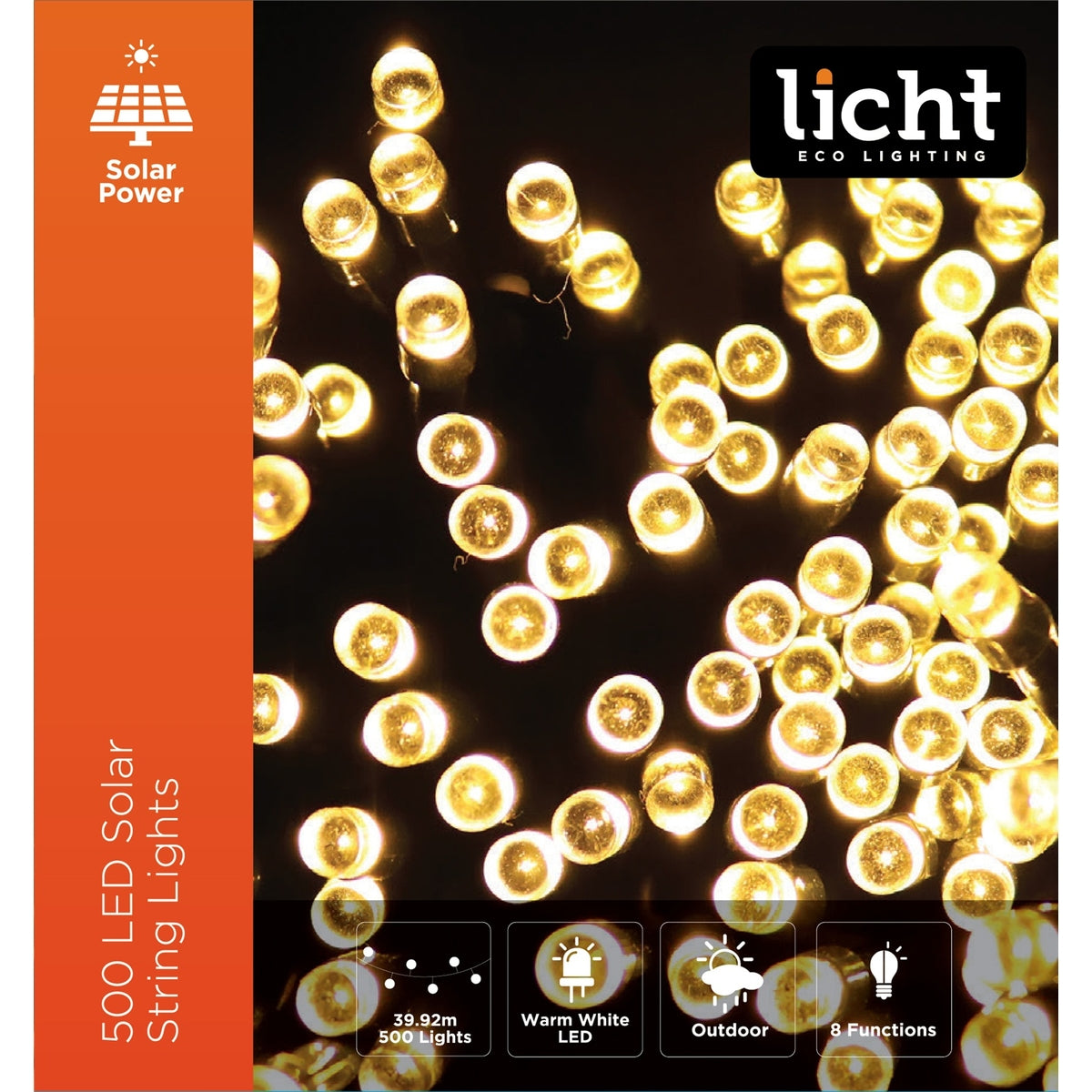 Solar String Lights PK500 Warm White