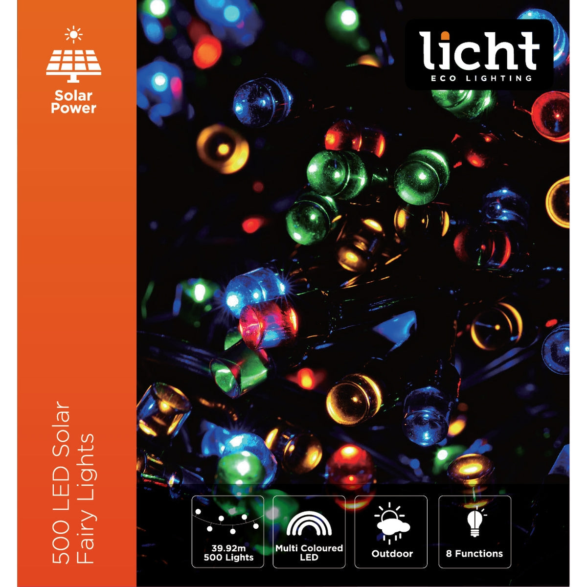 Solar String Lights PK500 Multi Colour