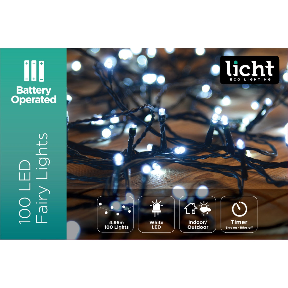 BOP Fairy Lights 100L White 12 Function