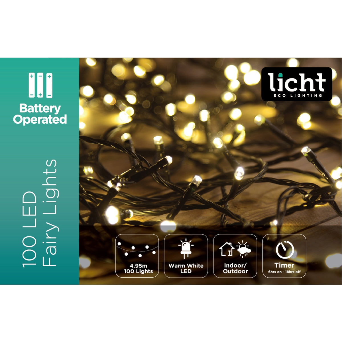 BOP Fairy Lights 100L Warm White 12 Function