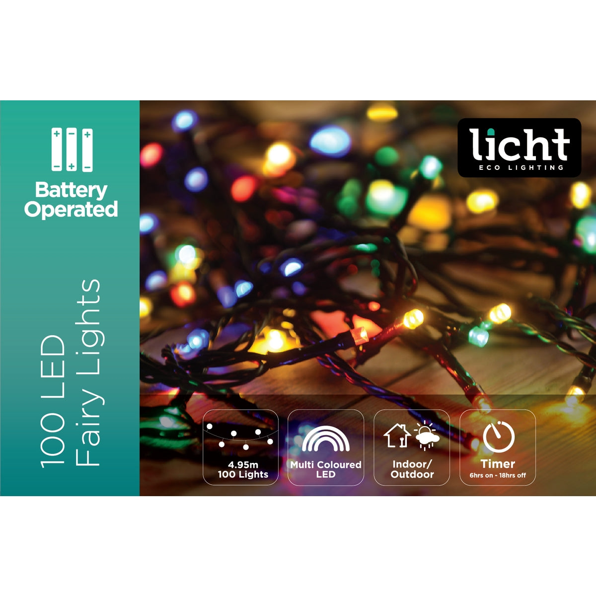 BOP Fairy Lights 100L Multi Colour 12 Function