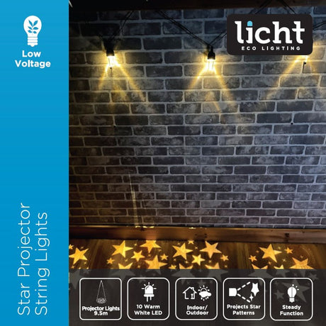 10 LED Star String Lights Warm White 5m