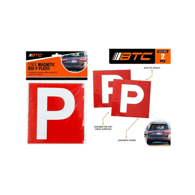 2 Pack Magnetic P Plates - Red and White