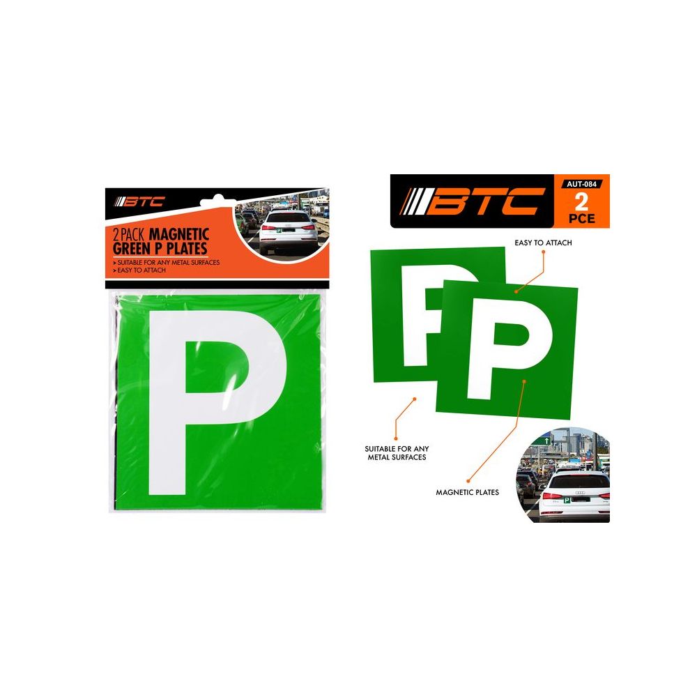 2 Pack Magnetic P Plates - Green and White