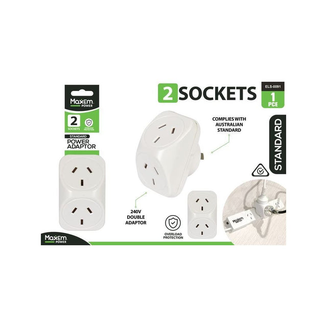 Double Adaptor 240V with Overload Protection