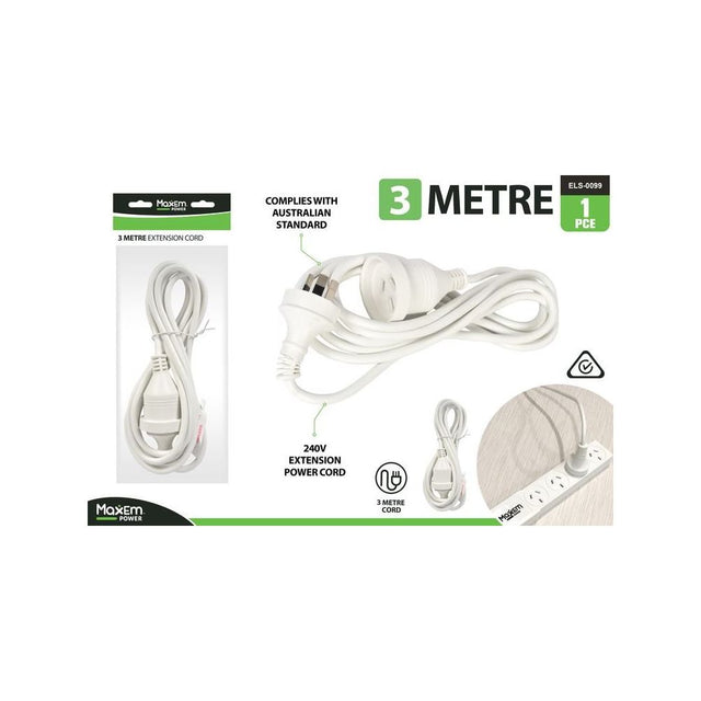 3m Extension Power Cord