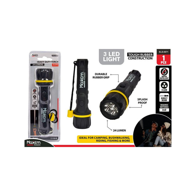 LED Rubber Torch 21cm