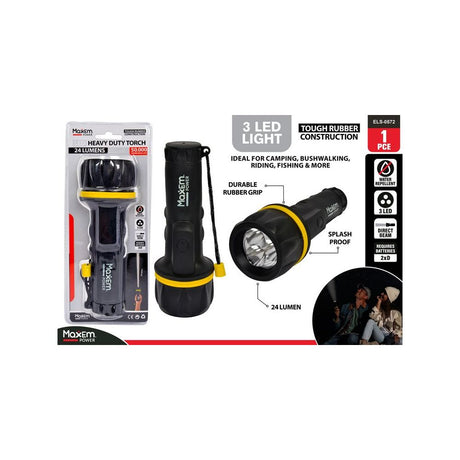 LED Rubber Torch 26cm